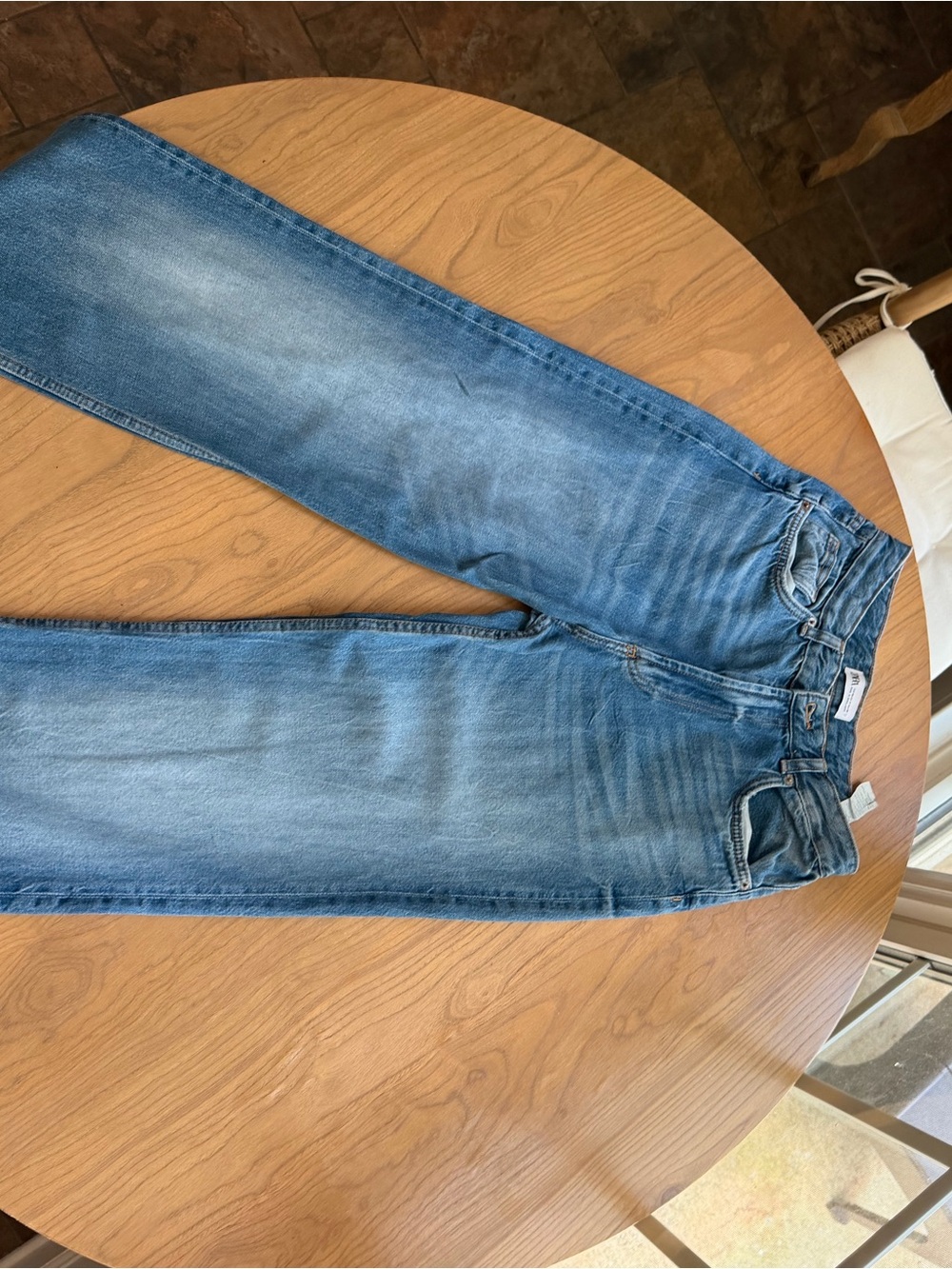 Classic Light Wash Straight Jeans ZARA WIDE LEG